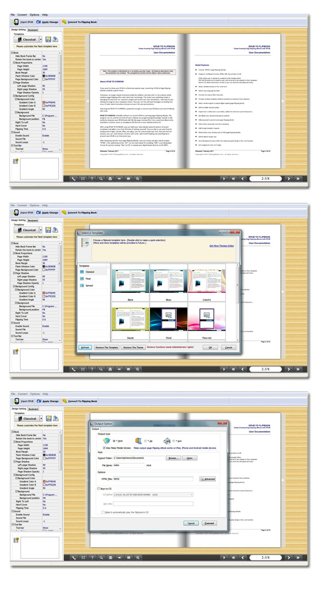 ePub to Flippingbook3D screenshot ePub to Flippingbook3D screenshot