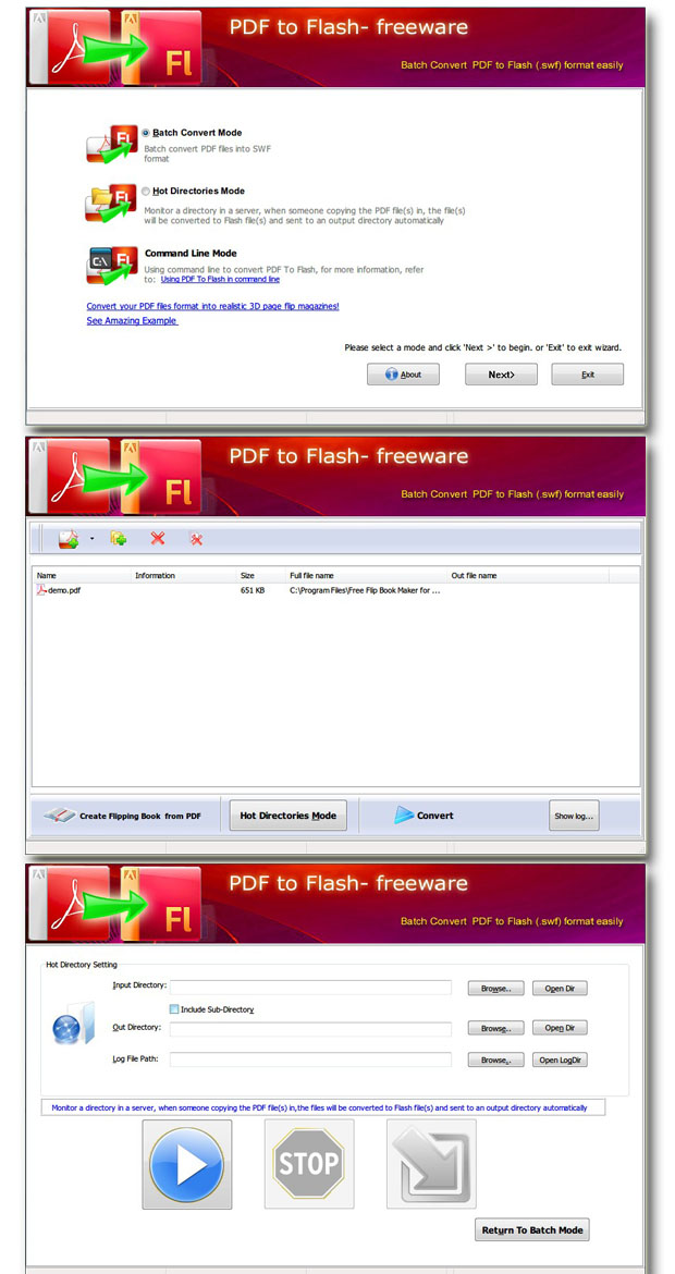 Free PDF to Flash screenshot Free PDF to Flash screenshot