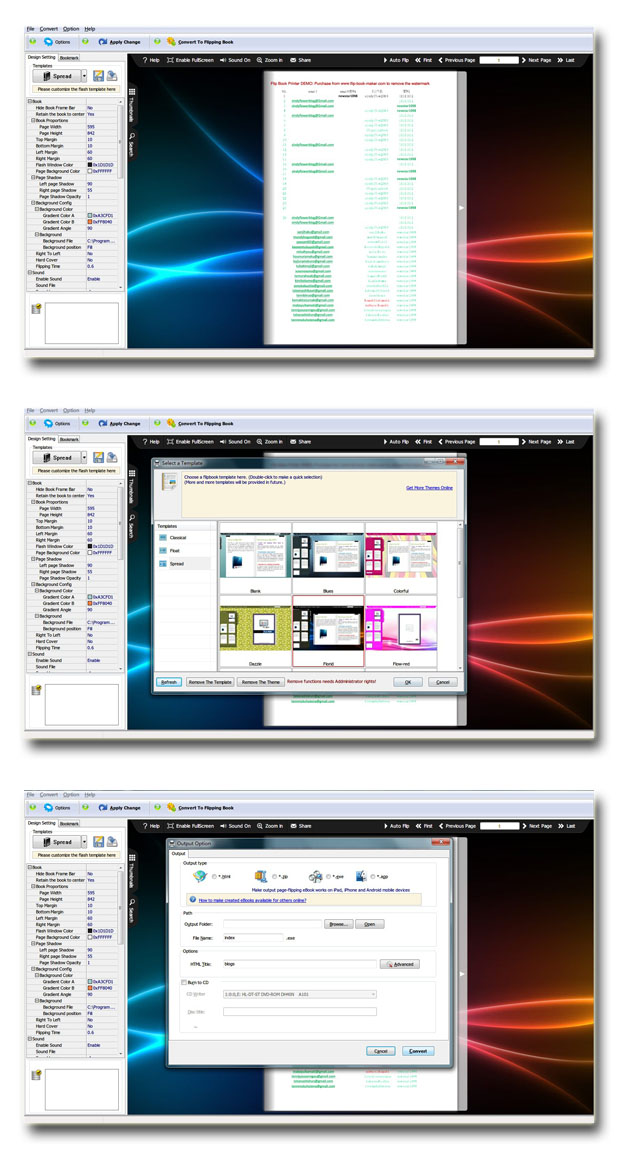 printer to flippingbook3d screenshot